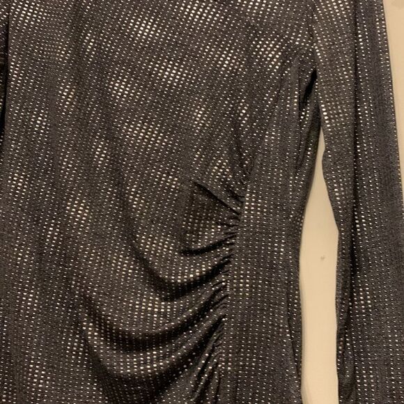 Cache long sleeve black beaded side gathered blouse Size S NWOT - Picture 3 of 6